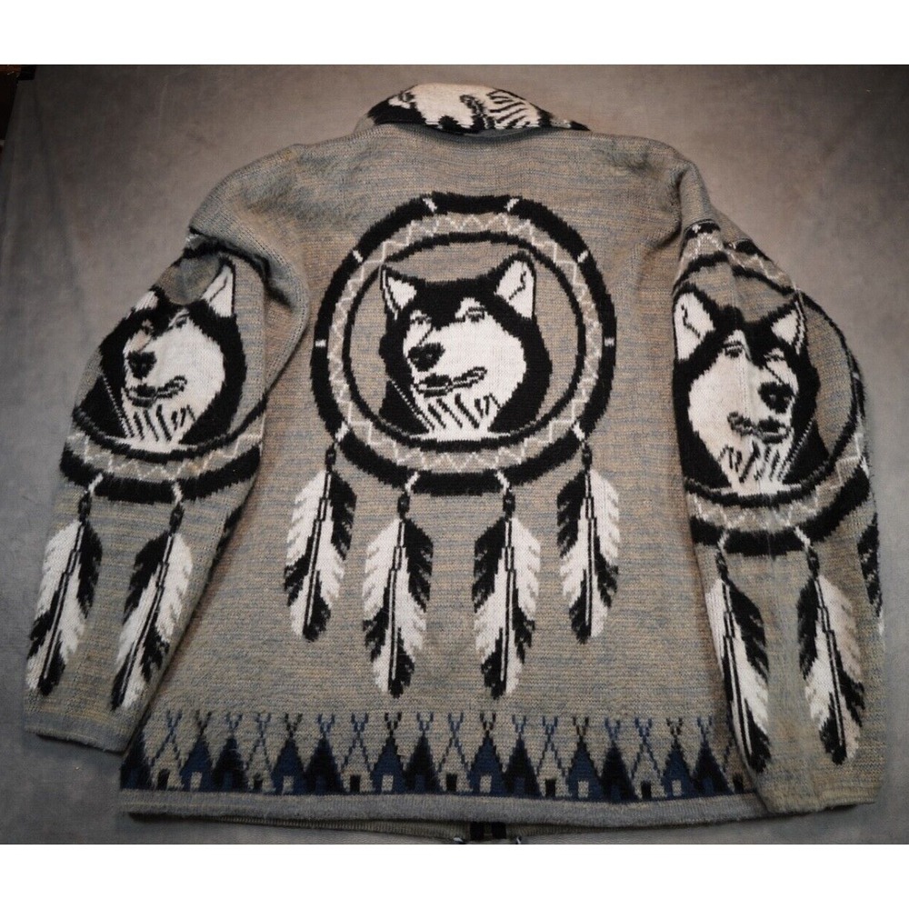 VTG Alaskan Husky Wool Womens L Jacket Native American Hand Pockets Andy's Brand